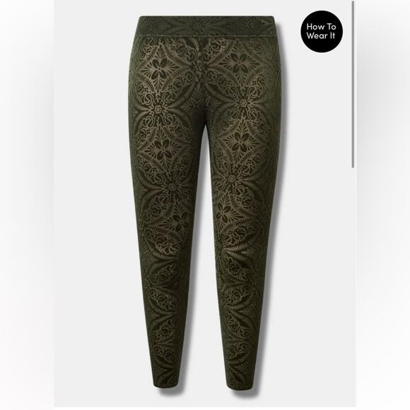 Torrid Deep Depths Full Length Signature Waist Velvet Burnout Legging - Picture 4 of 10